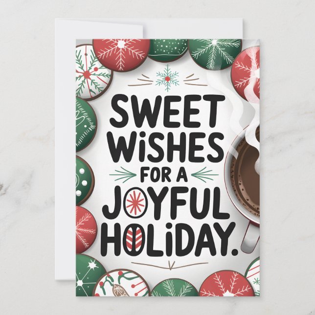 Festiva Dulces deseos - Tarjeta de Navidades (Anverso)