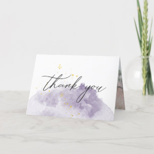Festiva Dusty Gold y Purple Elegant Foto Tarjeta de agrade