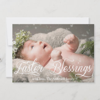 Festiva Easter Blessing Tarjeta fotográfica Familiar para