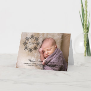 Festiva Ebony Snowflake Wreath - Tarjeta fotográfica de fe