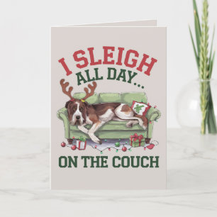 Festiva EDITABLE Tarjeta de Navidades de perro graciosos W