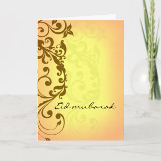Festiva Eid Mubarak - tarjeta de felicitación amarilla