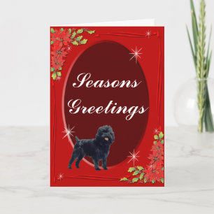 Festiva El Affenpinscher sazona la tarjeta de felicitación