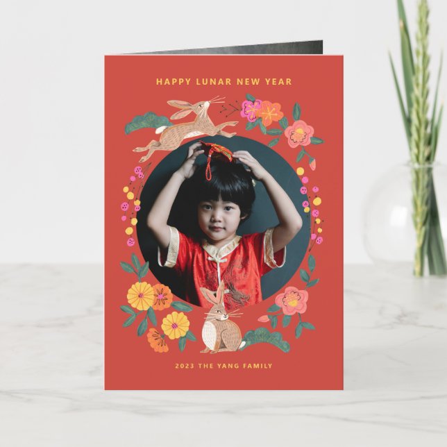 Festiva El año nuevo lunar de la tarjeta de vacaciones de  (Anverso)