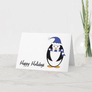 Festiva El azul del pingüino viste la tarjeta del día de
