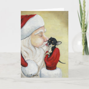 Festiva El "beso de Santa para tarjeta de felicitación del