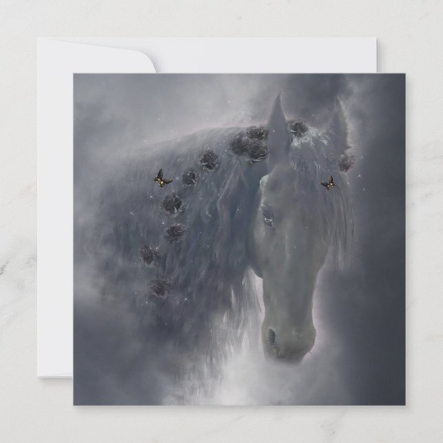 Festiva El caballo frisón - Tarjeta de saludo (Anverso)