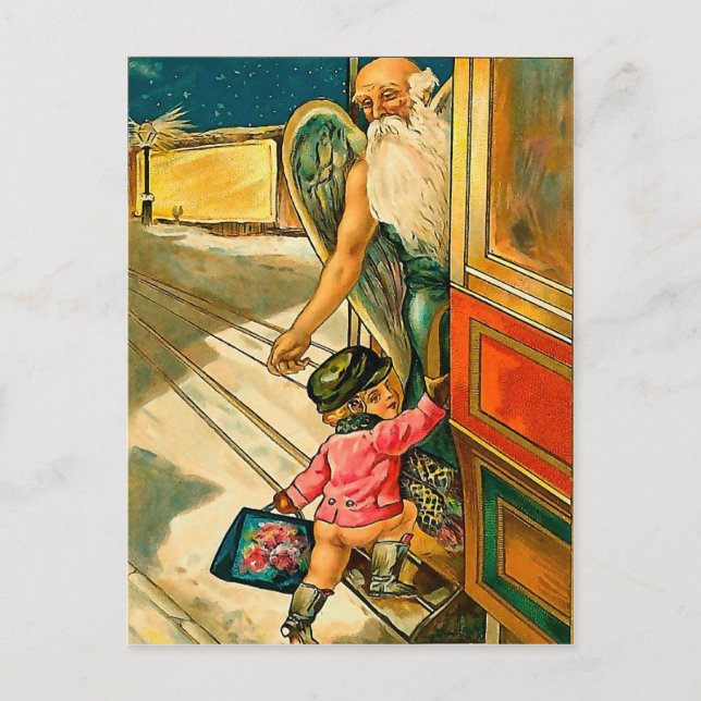 Festiva El chico y el ángel - la vieja postal de vacacione (Anverso)