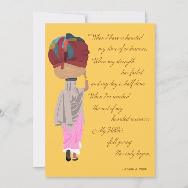 Festiva Él da más gracia, tarjeta cristiana de esperanza (Anverso)