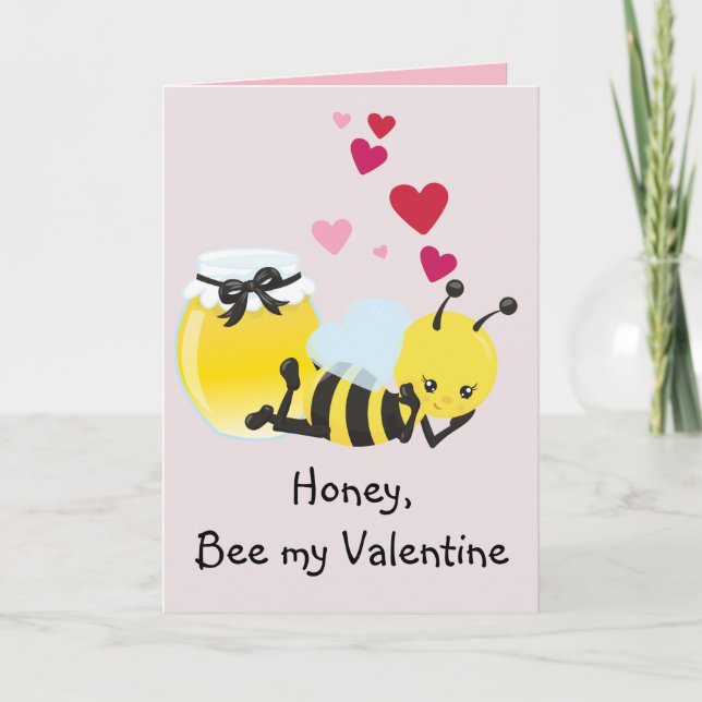 Festiva El día de San Valentín Honey Bee Mi tarjeta de sal (Anverso)