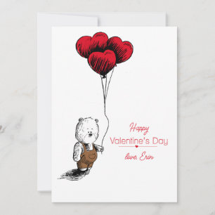 Festiva El día de San Valentín Teddy Bear con tarjeta de g