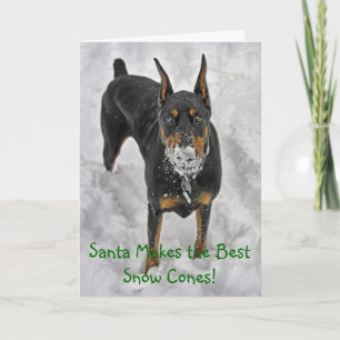 Festiva El Doberman Santa hace la mejor tarjeta de Hoiday