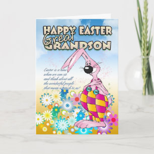 Festiva El gran - tarjeta de pascua del nieto - conejito