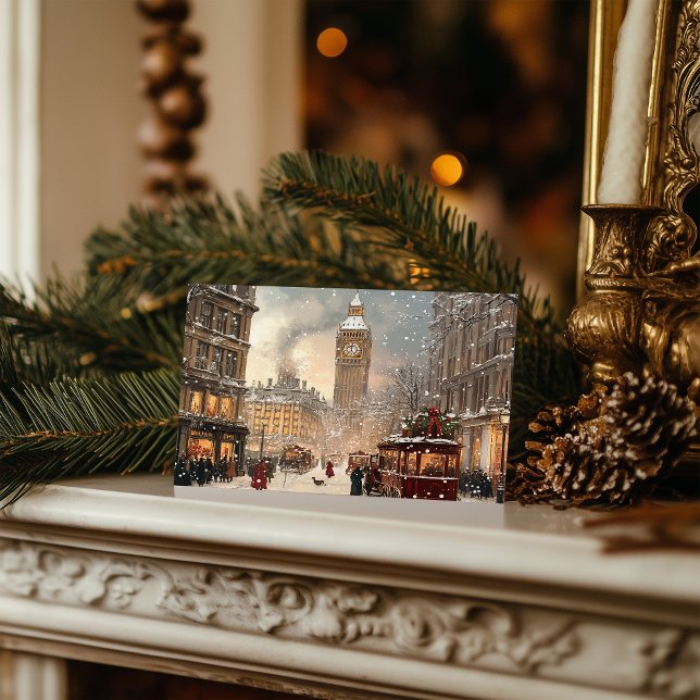 Festiva El invierno antiguo en la postal de los Navidades  (Subido por el creador)