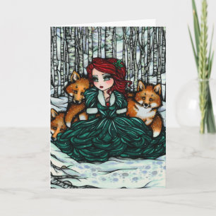 Festiva El invierno caprichoso Foxes la tarjeta del arte