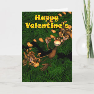 Festiva El mono de la tarjeta del día de San Valentín que