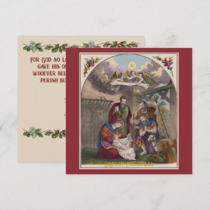 Festiva El nacimiento de la tarjeta plana de Jesucristo