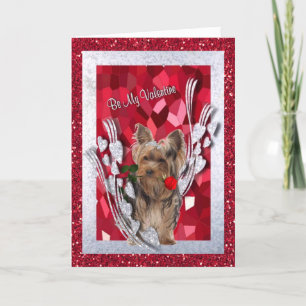 Festiva El perrito femenino de Yorkie sea mi tarjeta de la