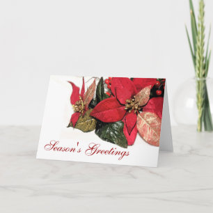 Festiva El Poinsettia elegante sazona la tarjeta del día