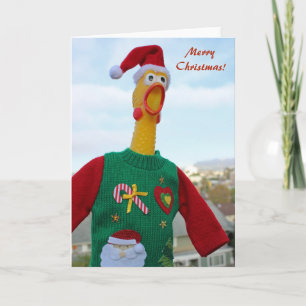Festiva ¡El Pollo En Navidades Feo Dulce Tarjeta De Saludo