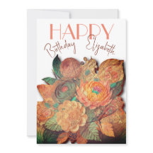 El ramo de flores - Wood - Tarjeta de cumpleaños