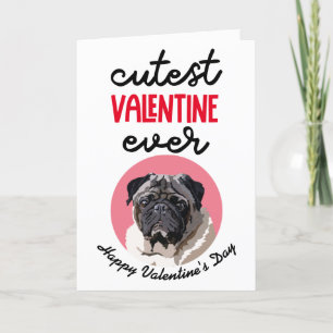 Festiva El San Valentín más lindo... tarjeta de tu Pug