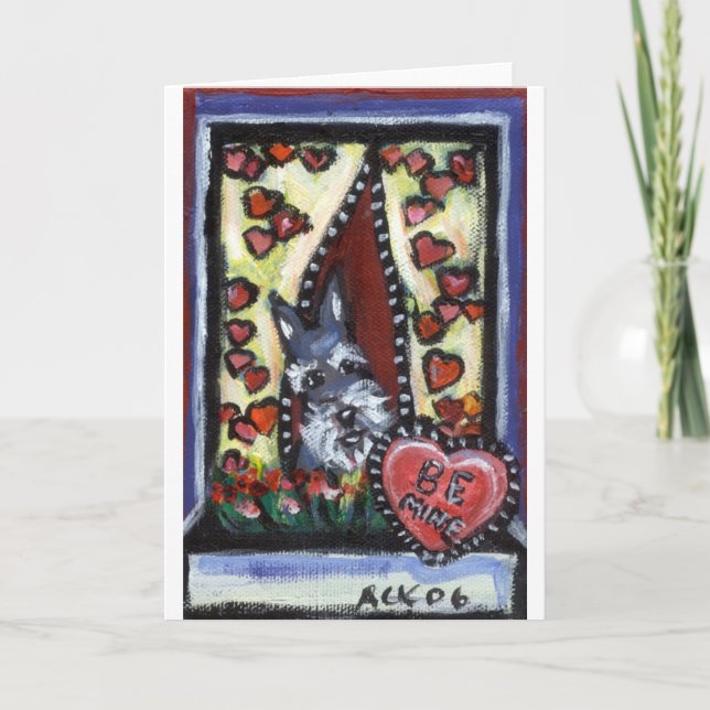 Festiva El Schnauzer sea corazón de la tarjeta del día de (Anverso)