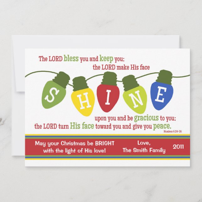 Festiva El Señor Bendice y Mantiene Su Tarjeta De Navidade (Anverso)