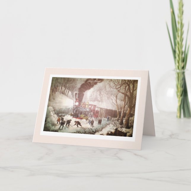 Festiva El tren enlazado a la nieve piensa en tu tarjeta (Anverso)