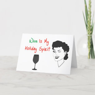 Festiva El vino es mi tarjeta de Navidades del espíritu de