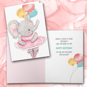 Festiva Elefante bailable con tarjeta de cumpleaños de los