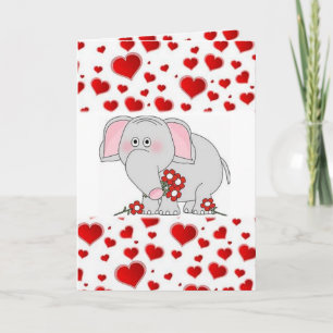 Festiva Elefante de tarjeta de saludo el día de San Valent