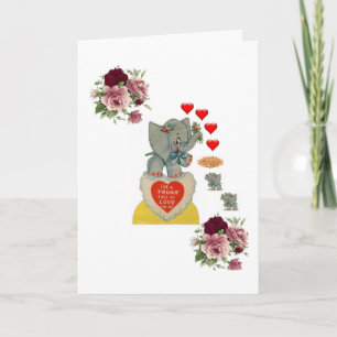 Festiva Elefante de tarjeta de saludo el día de San Valent