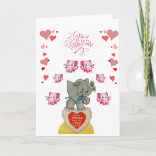 Festiva Elefante de tarjeta de saludo el día de San Valent