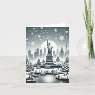 Festiva Elegancia de Vacaciones en Nueva York. Tarjeta Per