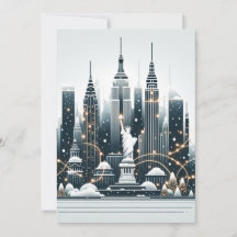Elegancia Navideña en Nueva York - Tarjeta de Navi