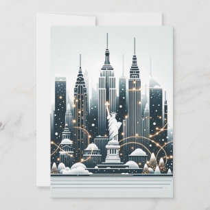 Festiva Elegancia Navideña en Nueva York - Tarjeta de Navi