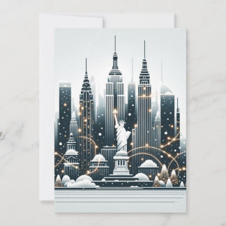 Festiva Elegancia Navideña en Nueva York - Tarjeta de Navi