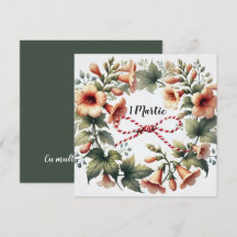 Elegante 1 tarjeta de Martie con mensaje de respal