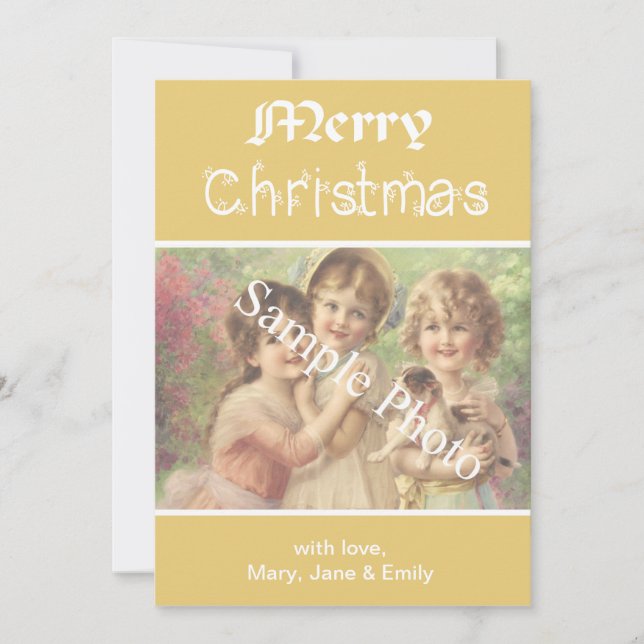 Festiva Elegante, amarillo clásico, tarjeta de foto de Fel (Anverso)