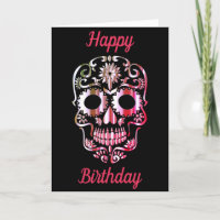 Elegante cráneo tarjeta de cumpleaños alternativa