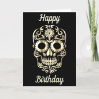 Elegante cráneo tarjeta de cumpleaños alternativa