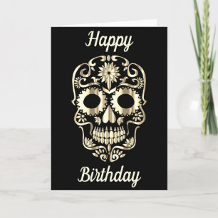Festiva Elegante cráneo tarjeta de cumpleaños alternativa