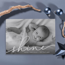 Festiva Elegante deseo | Tarjeta fotográfica Hanukkah