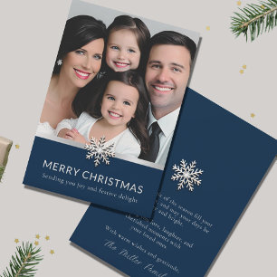 Festiva Elegante foto familiar tarjeta plana Merry Christm