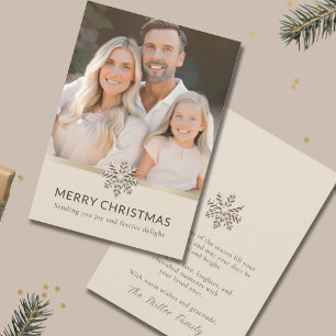 Festiva Elegante foto familiar tarjeta plana Merry Christm