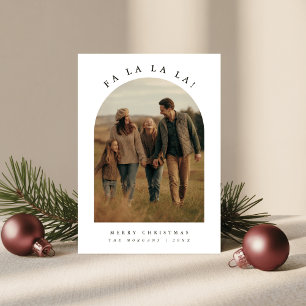 Festiva Elegante foto y texto   Tarjeta Fa La La Navidades