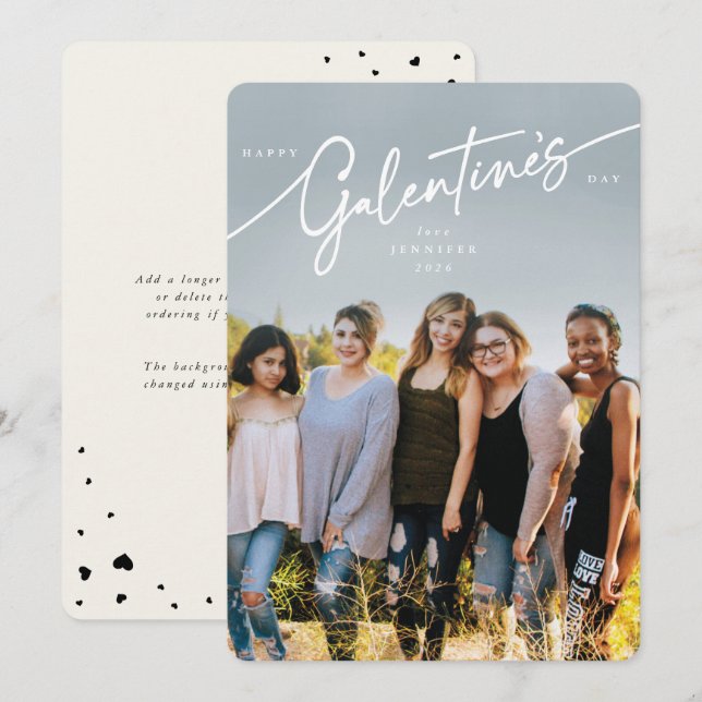 Festiva Elegante guión de la tarjeta de fotos del día de G (Anverso / Reverso)