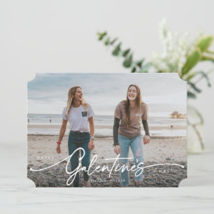 Festiva Elegante guión de tarjeta de fotografía plana de G