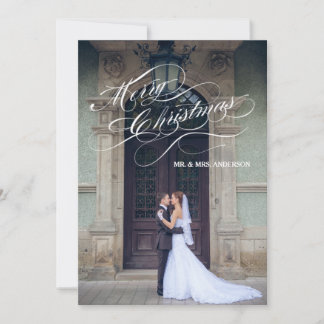 Festiva Elegante guión recién casado | Tarjeta fotográfica